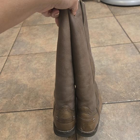 Frye Celia Leather Shearling Women's Brown Riding Boots Size 7 - Picture 4 of 9
